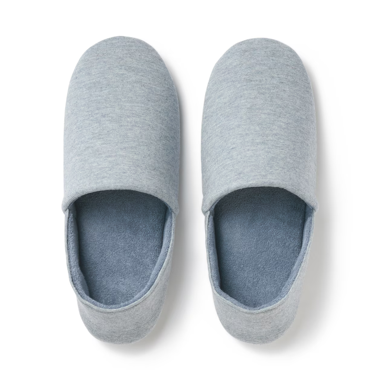 MUJI Cotton blend jersey portable room shoes Blue L For 24.5