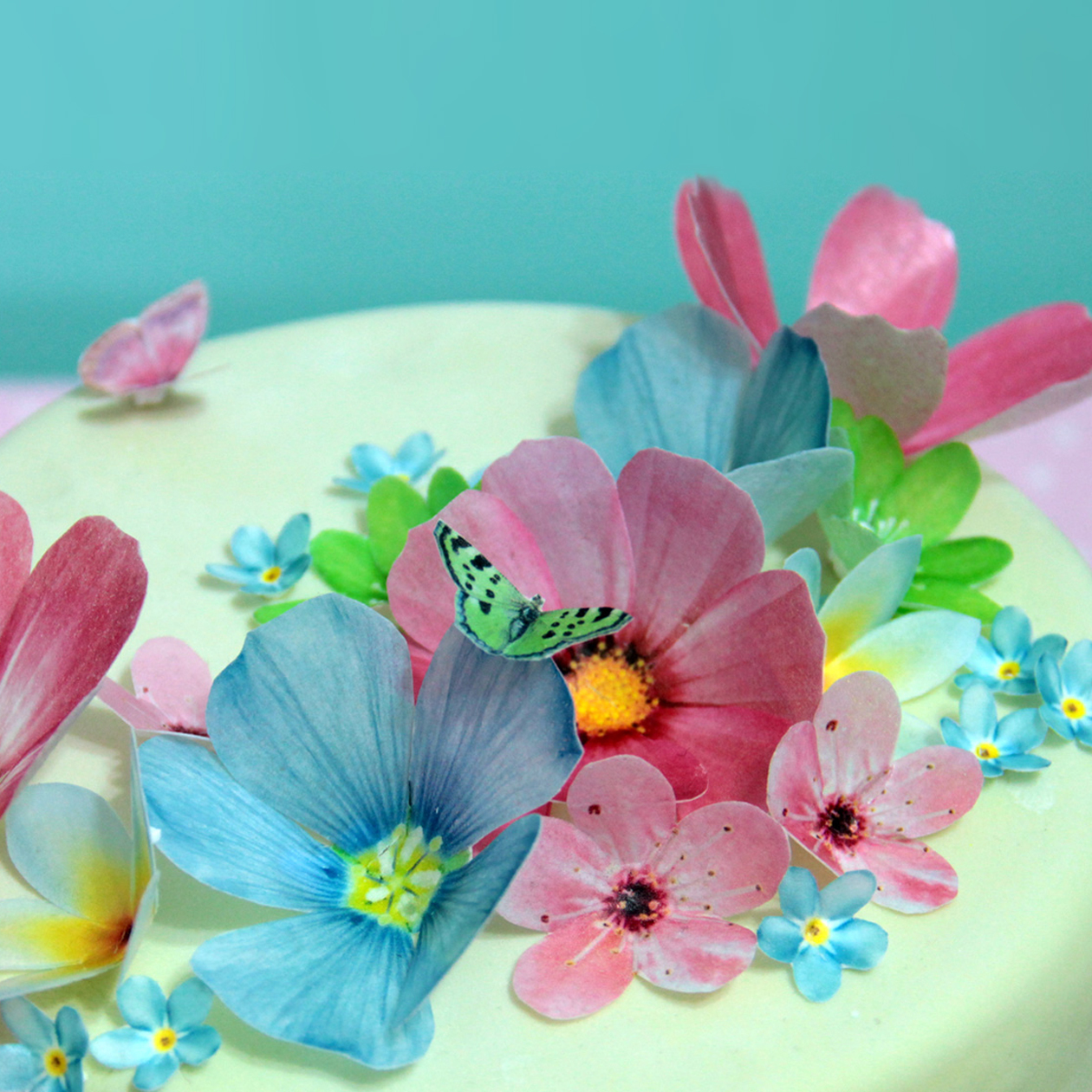 Essbar Tortenaufleger Tortenbild Blüten Blumen Party Deko Geburtstag neu Backen