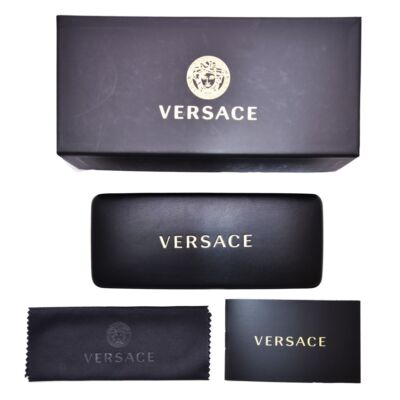 Pre-owned Versace Ve2263 126187 Sunglasses Women's Matte Black/grey Lenses Oval Shape 56mm In Gray