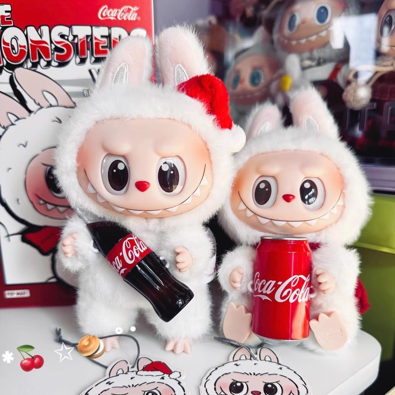 1PC Genuine The Monsters Labubu Coca-Cola Plush Figure