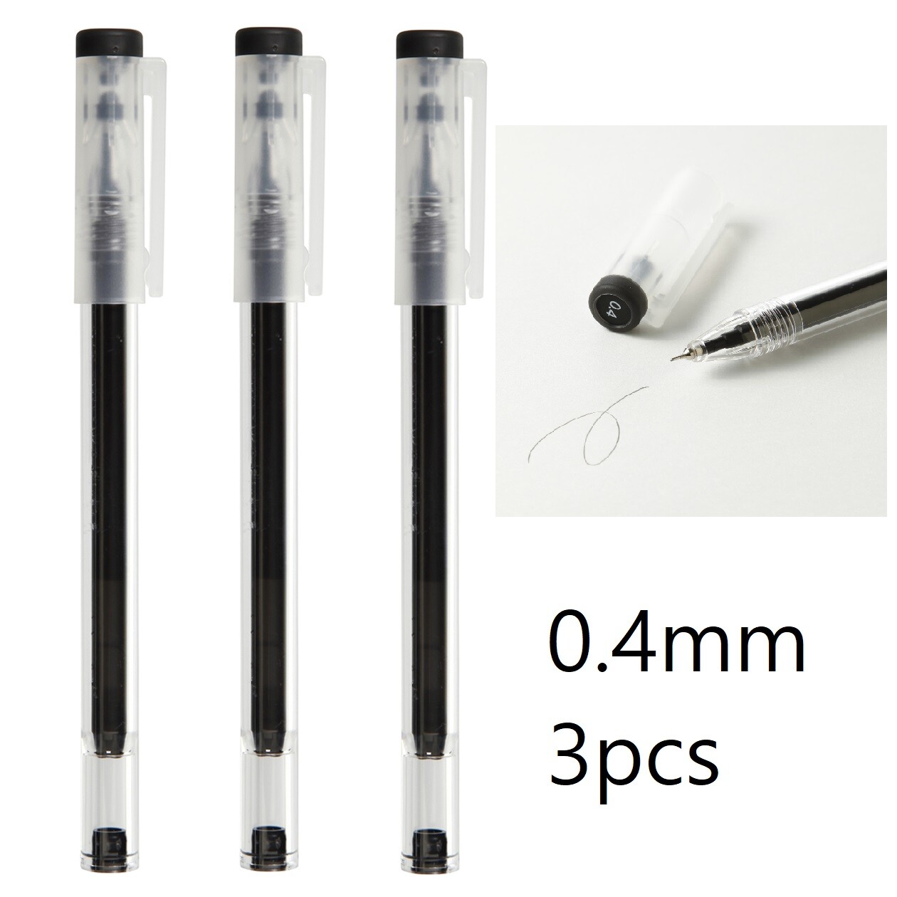 MUJI Erasable Ballpoint Pens 0.5mm Black 5pcs by MUJI Stylos à bille