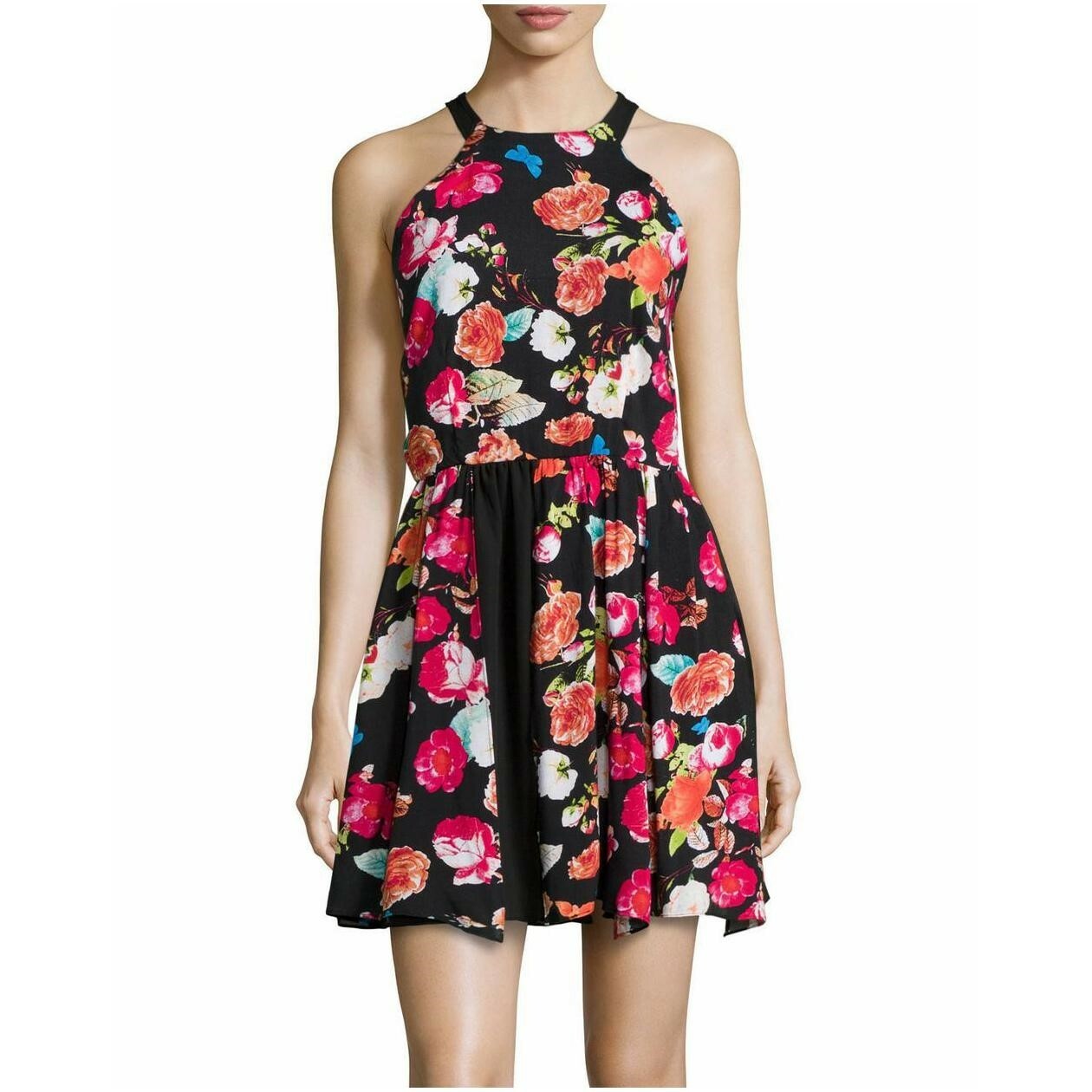 Romeo & Juliet Couture Woman Floral Racerback Fit & Flare Dress Multi Size Small