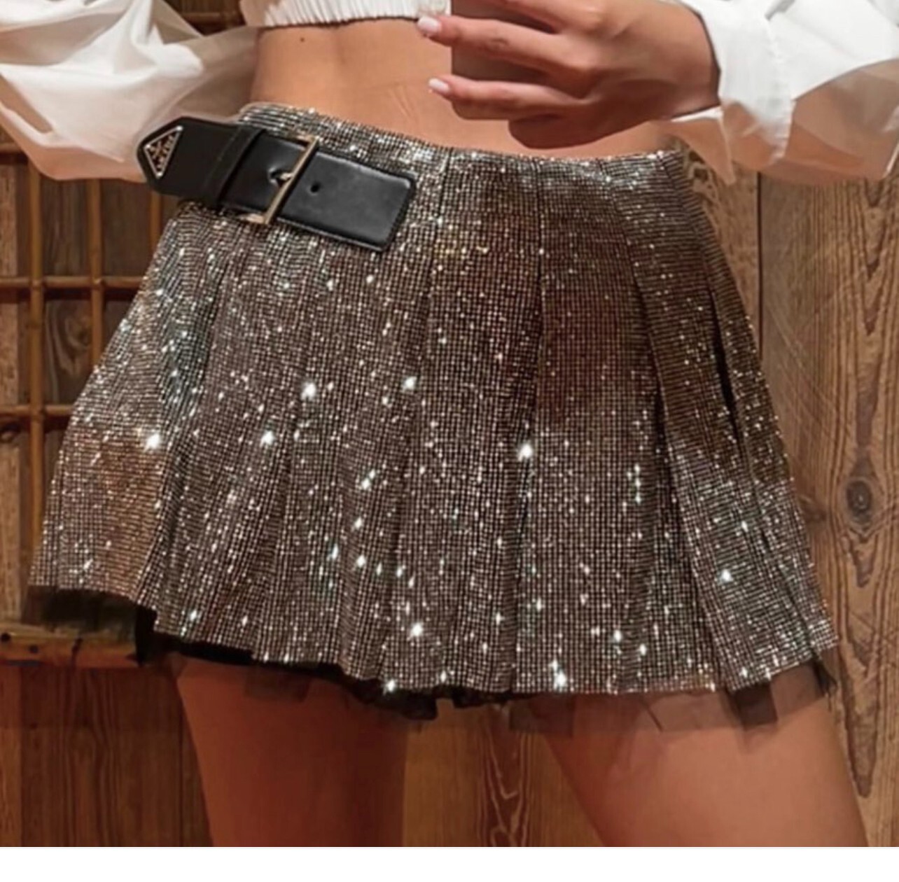 RARE Prada Sequin Mini Skirt Mesh Lining Small Lightly Worn