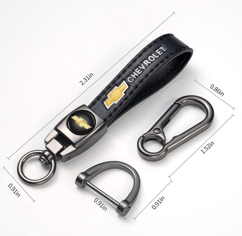 Chevrolet Chevy Metal Leather Keyring Luxury Keychain High Quality Key