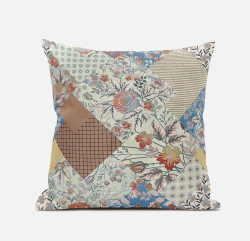 16 Оранжево желтая замшевая подушка с цветочным рисунком на молнии