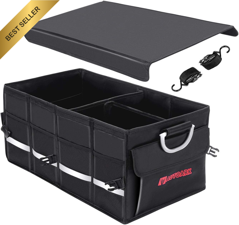 Multipurpose Car SUV Trunk Organizer with Cover and Straps,Durable Collapsible A