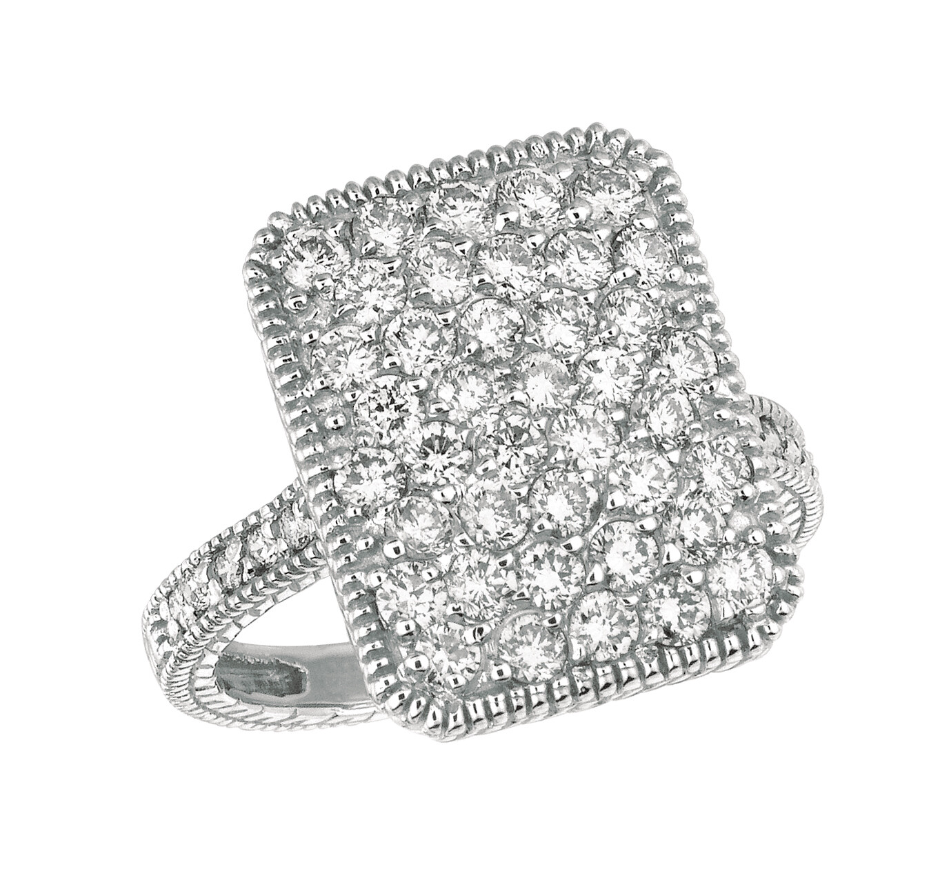 Pre-owned Morris 2.00 Carat Natural Diamond Rectangular Shape Ring Si 14k White Gold