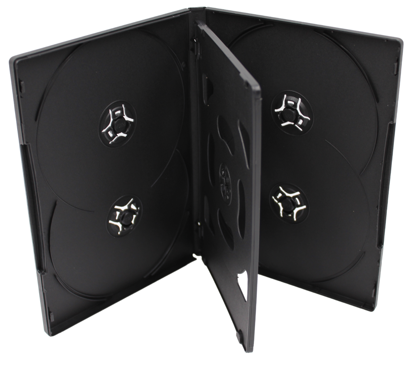 New Standard Black 6-Disc DVD Replacement 14mm Case Premium Movie Storage Shell