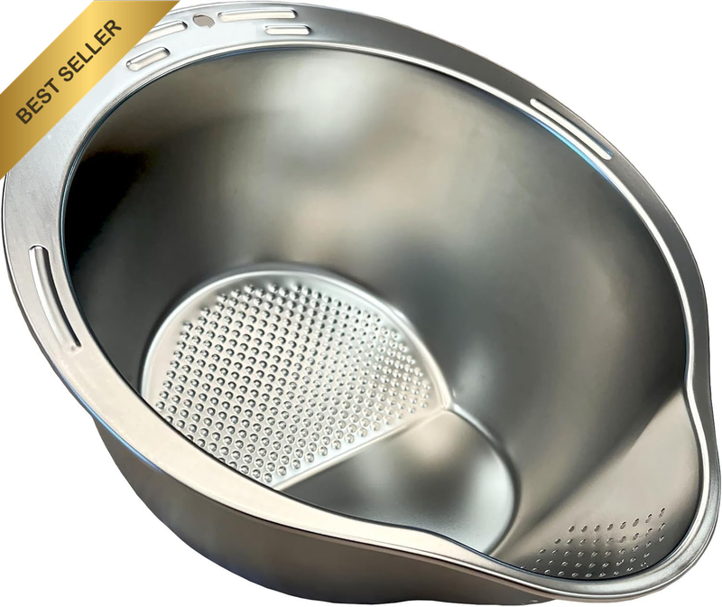 304 Stainless Steel Rice Strainer Bowl Rice Washer Colander Multi Functional Ric