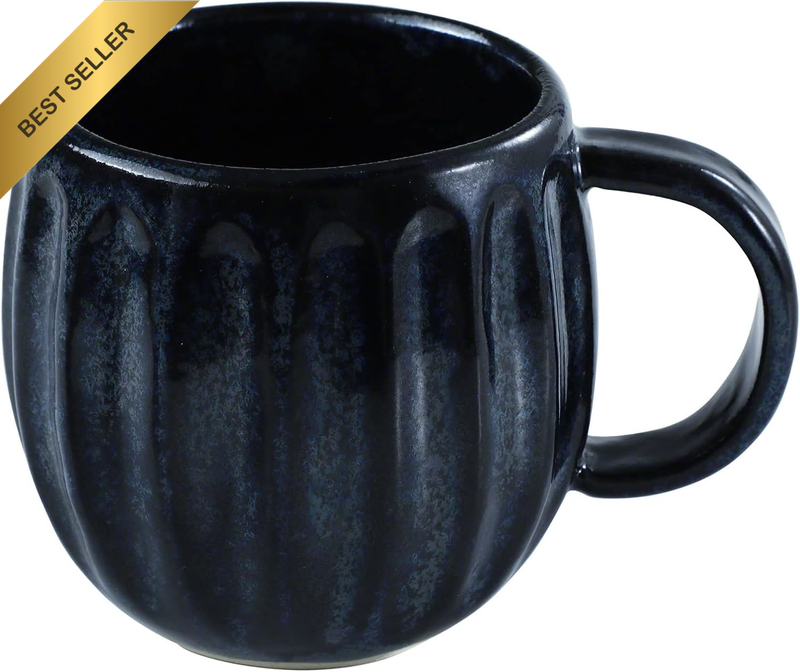 Ceramic Coffee Pour over Maker Set in Dark Navy Blue, Slow Brewing Paper Filter