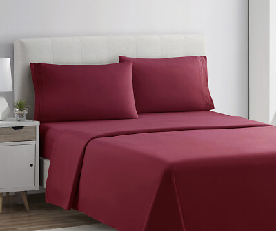 1800 Series 4 Piece Bed Sheet Set Hotel Luxury Ultra Soft Deep Pocket Sheets Set