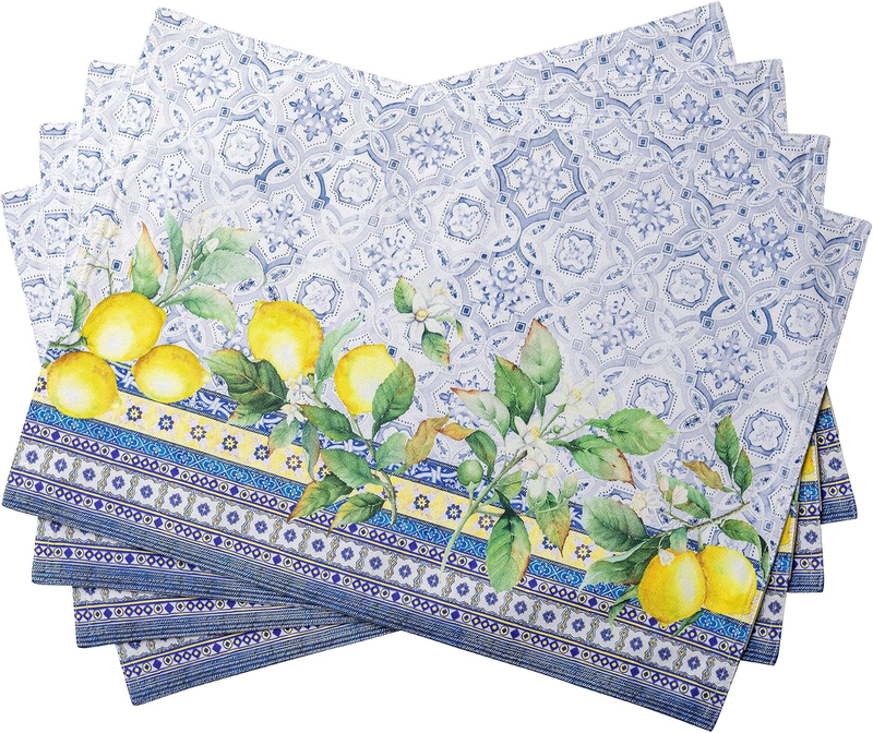 Placemats Set of 4 Reusable 100% Cotton (13"X19")