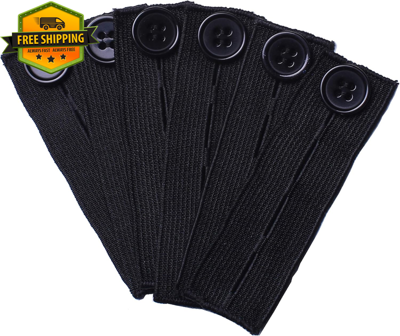 6 Pack Elastic Button Extenders Adjustable Waist Extenders for Pants Jeans Dress
