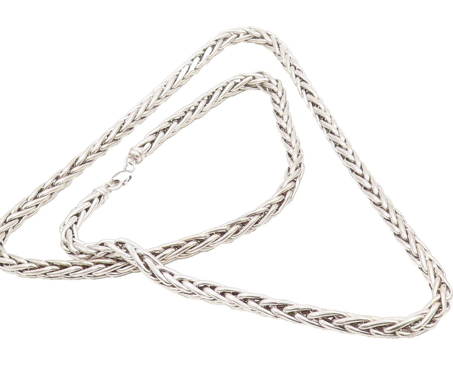 925 Sterling Silver Vintage Swirly Lock Link Long Chain 925 Sterling Silver Vintage Swirly Lock Link Long Chain