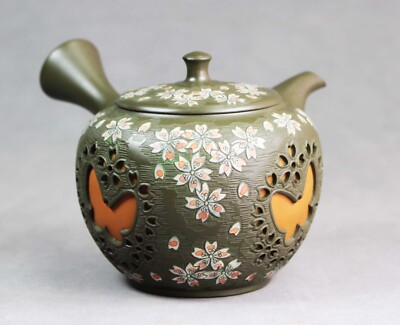 Tokoname Hand-made Openwork Teapot by Shunen, #13 : D89*H85m, 260ml