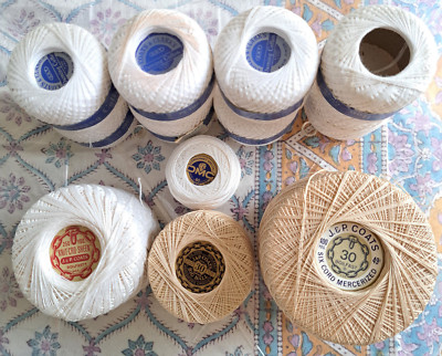 12X VTG Darning & Mercerized Crochet Cotton thread J & P Coats & Clarks DMC
