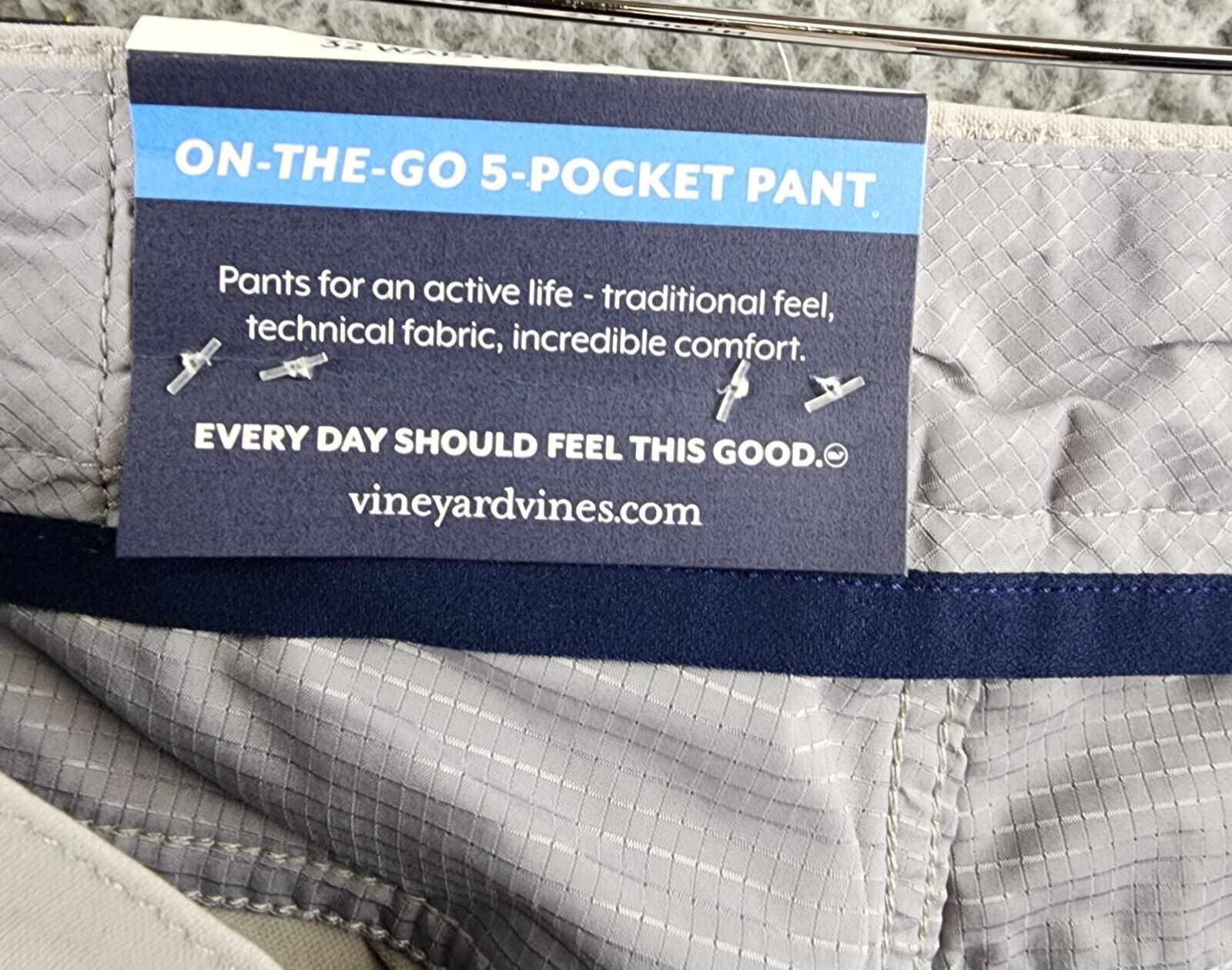 VINEYARD VINES Canvas On The Go 5 Pocket Pants Men's 32x32 Paloma Belt Loops - Picture 12 of 17