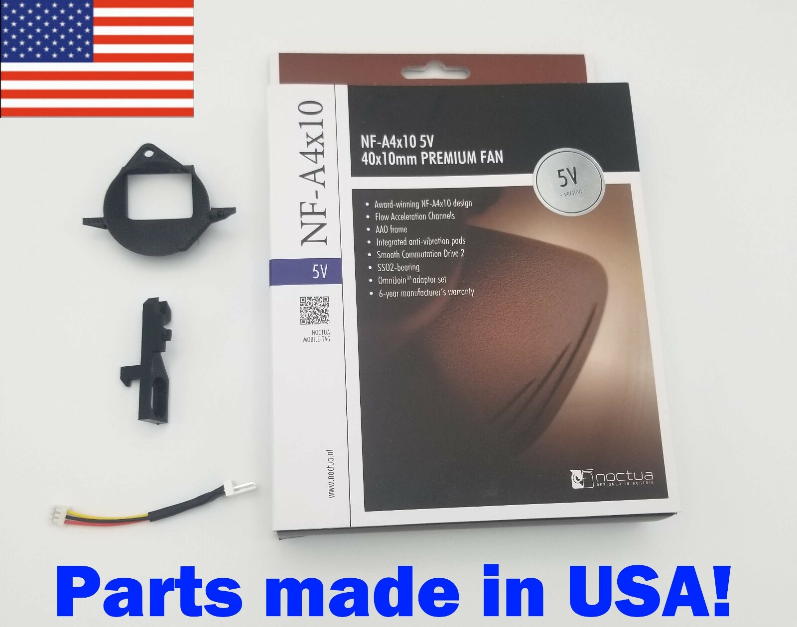 Dreamcast Noctua Fan 3D Print Mod with Latch, Cable, and Fan (colors available)