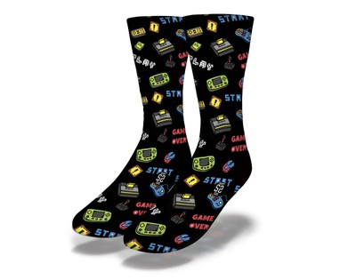 Game Over Socks, Black, One Size (7-13)
