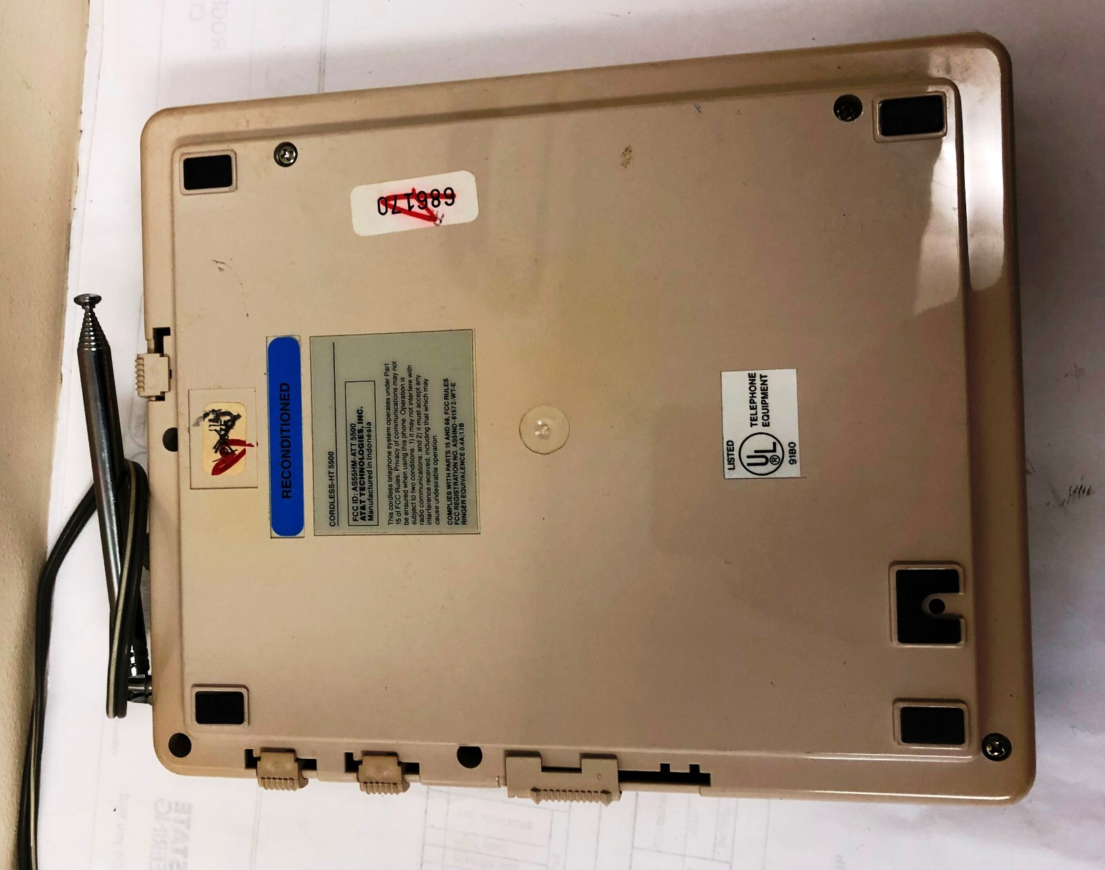 Vintage AT&T 5500 ATT 5500 Cordless phone