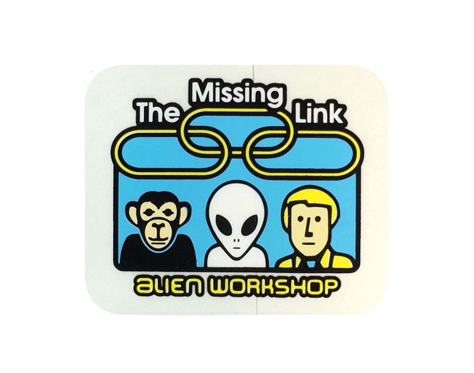 Alien WorkShop AWS The Missing Link Skateboard Sticker 2.1in X 1.7in NOS AWS4