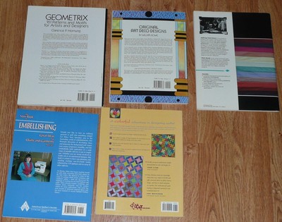 lot of 5 QUILTING & DESIGN BOOKS: GEOMETRIX / EMBELLISHING / Confetti / Art Deco