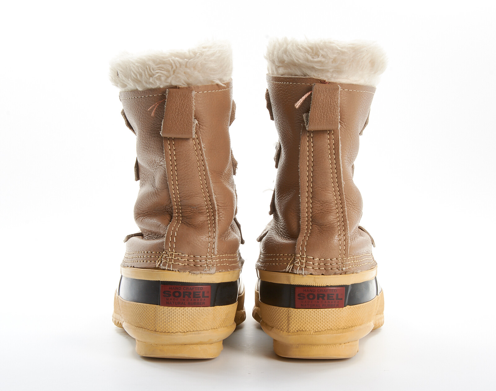 Sorel Winter Boots 8 In Classic Tan Leather Rubber Caribou Pac Winter Canada Ebay