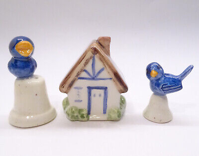 Lot of 3 * Cottage and 2 Mini Bluebird Thimble Pie Bird Vents by Pam Hoge