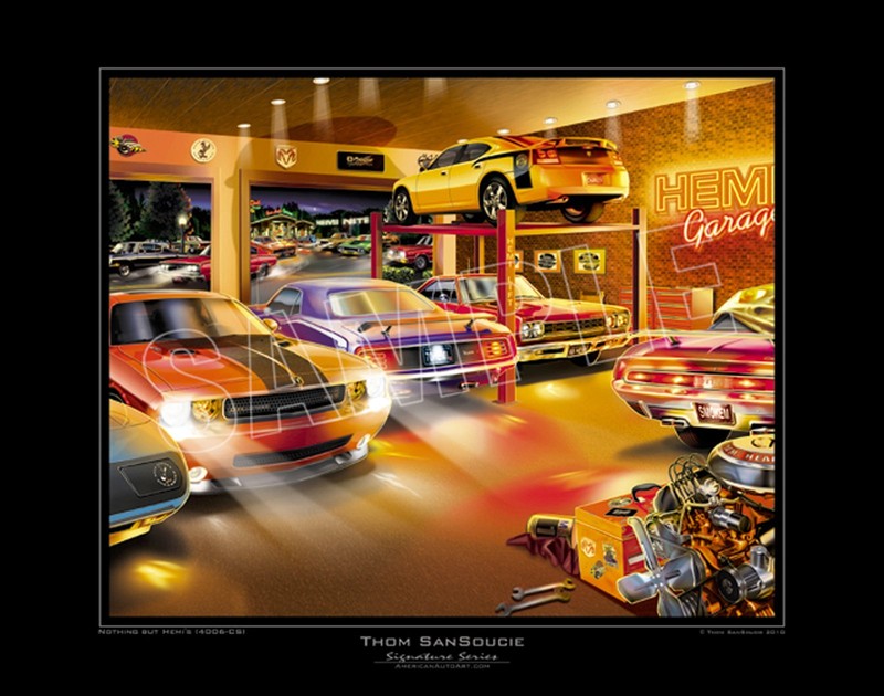 MOPAR HEMI COLOR GICLEE CAR ART PRINT 4006-CS  