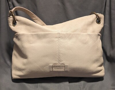 Womens Genuine American Leather Co. Super Soft Beige Taupe Leather Purse Satchel