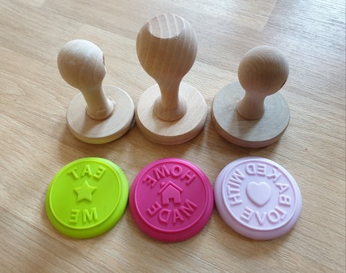 Drei Keksstempel Backstempel Home made/Eat me/Baked with love