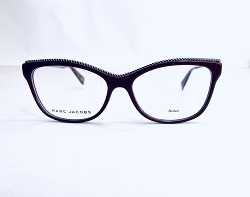 New Marc Jacobs Red Burgundy Silver Chain Cat Eye Glasses