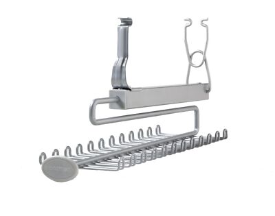 78060 Sliding Tie & Belt Rack for Wire Shelving Satin Chrome 7x4.5x15.5 inch