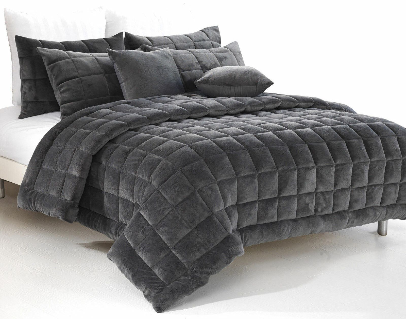 Plush Augusta Faux Mink Comforter Set Quilt Set 300gsm Fill