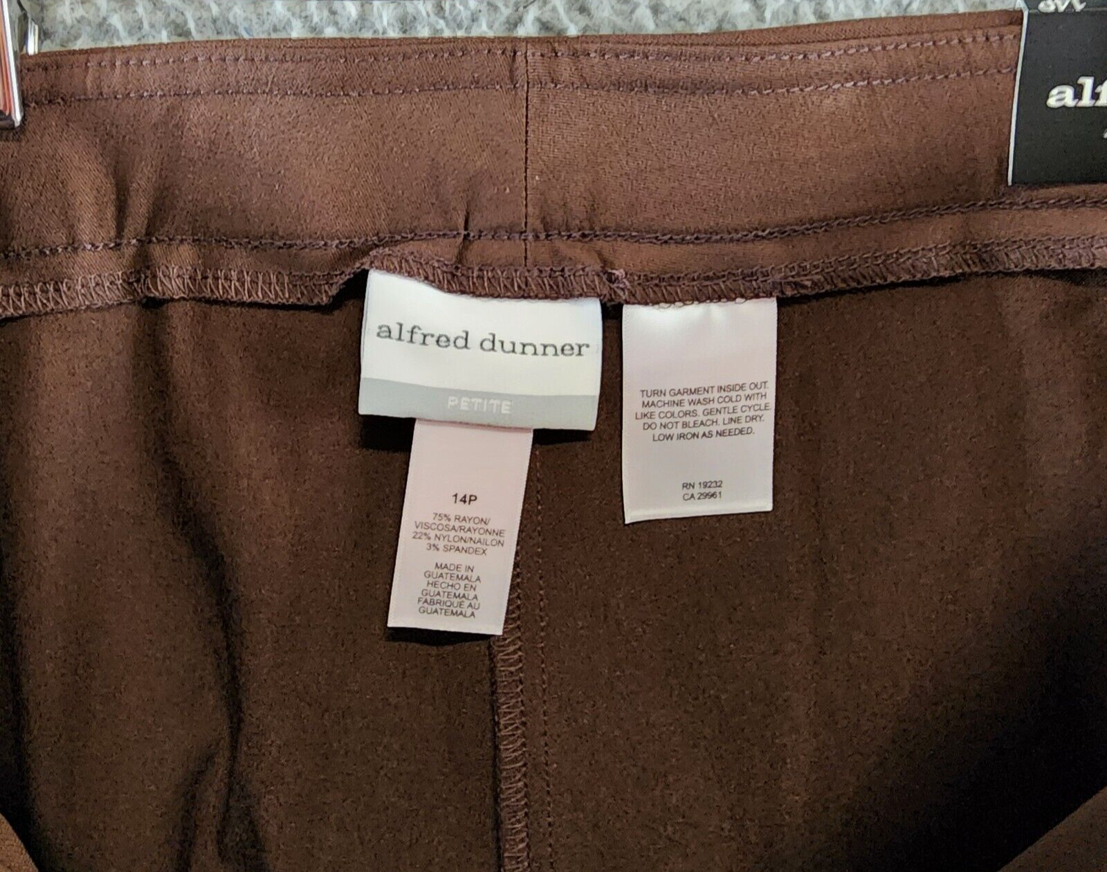 Alfred Dunner Petite Classic Allure Proportioned Pants Women's 14P Brown Pull On - Picture 9 of 17