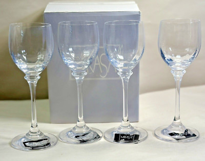 Set of 4 Mikasa Stephanie Cordial Glasses Clear 6'' - NIB With Tags - Austria