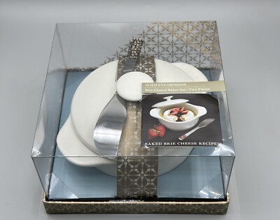 Brie Cheese Baker Set, Wild Eye Designs, 2-Piece Baker & Spreader NIB