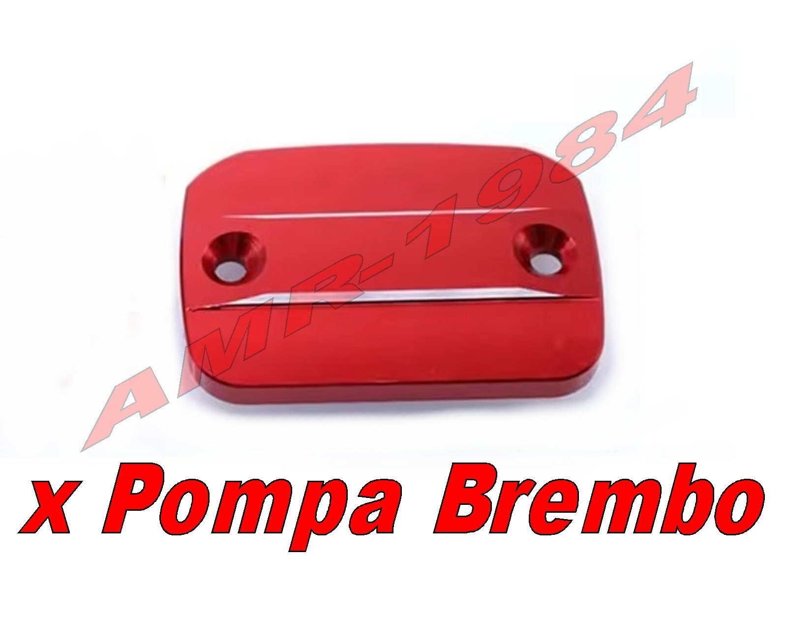 1 TAPPO POMPA  FRENO  BREMBO ROSSO interasse fori 45 -  L58 x H40