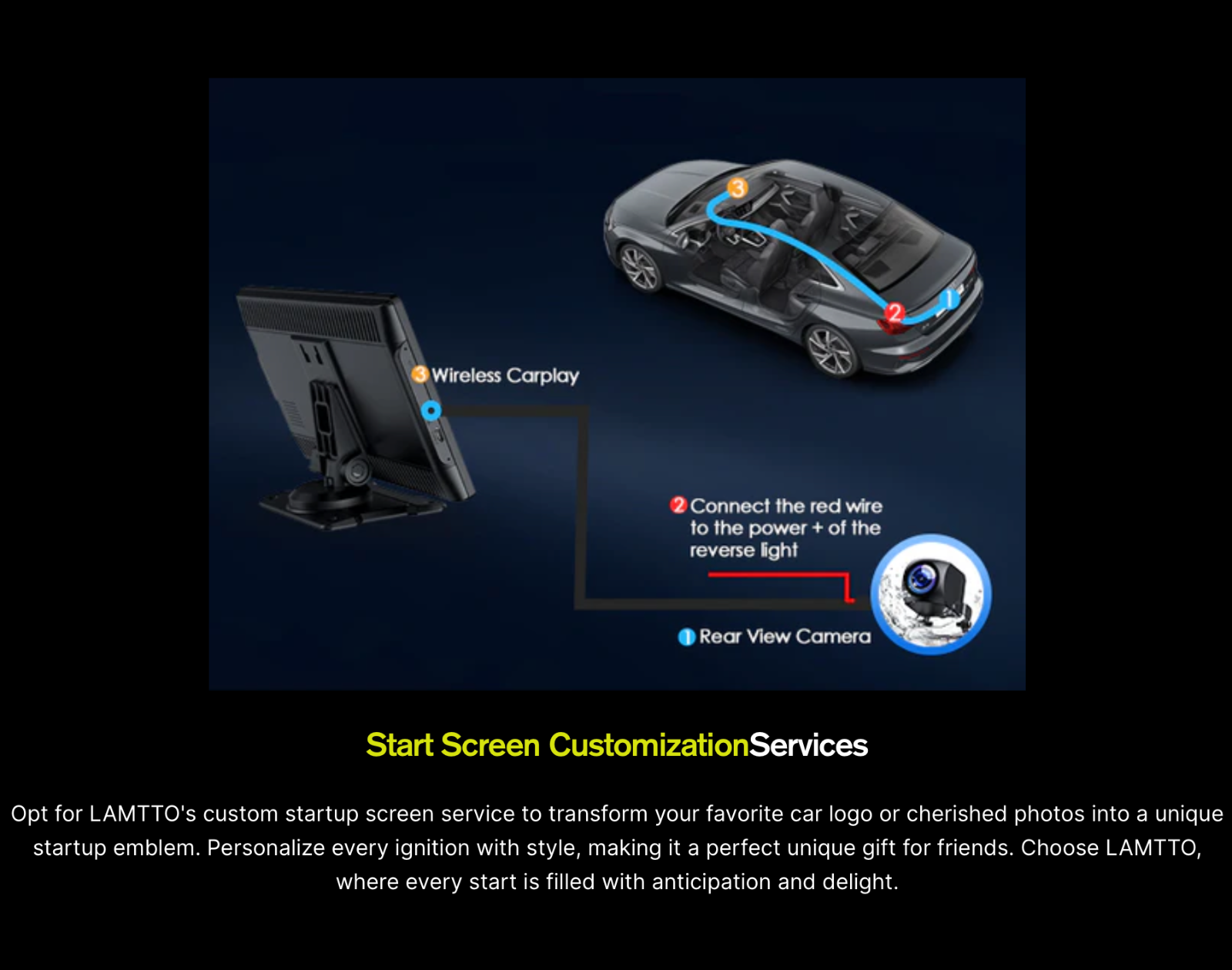 LAMTTO RC07 Nine Inch CarPlay & Android Auto Display