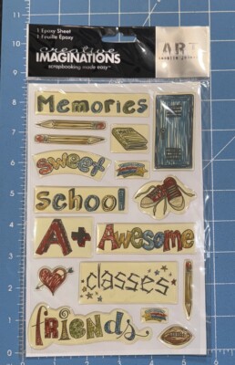 Creative Imaginations Art Warehouse Danelle Johnson School Days Epoxy Stickers