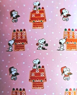 Snoopy Peanuts Christmas Throw Blanket Gingerbread Pink 50x70'' 