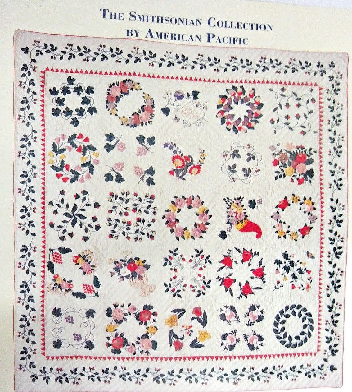 Vintage - New - BRIDE'S - BRIDE QUILT - APPLIQUE - Queen - 2 Shams - Cotton