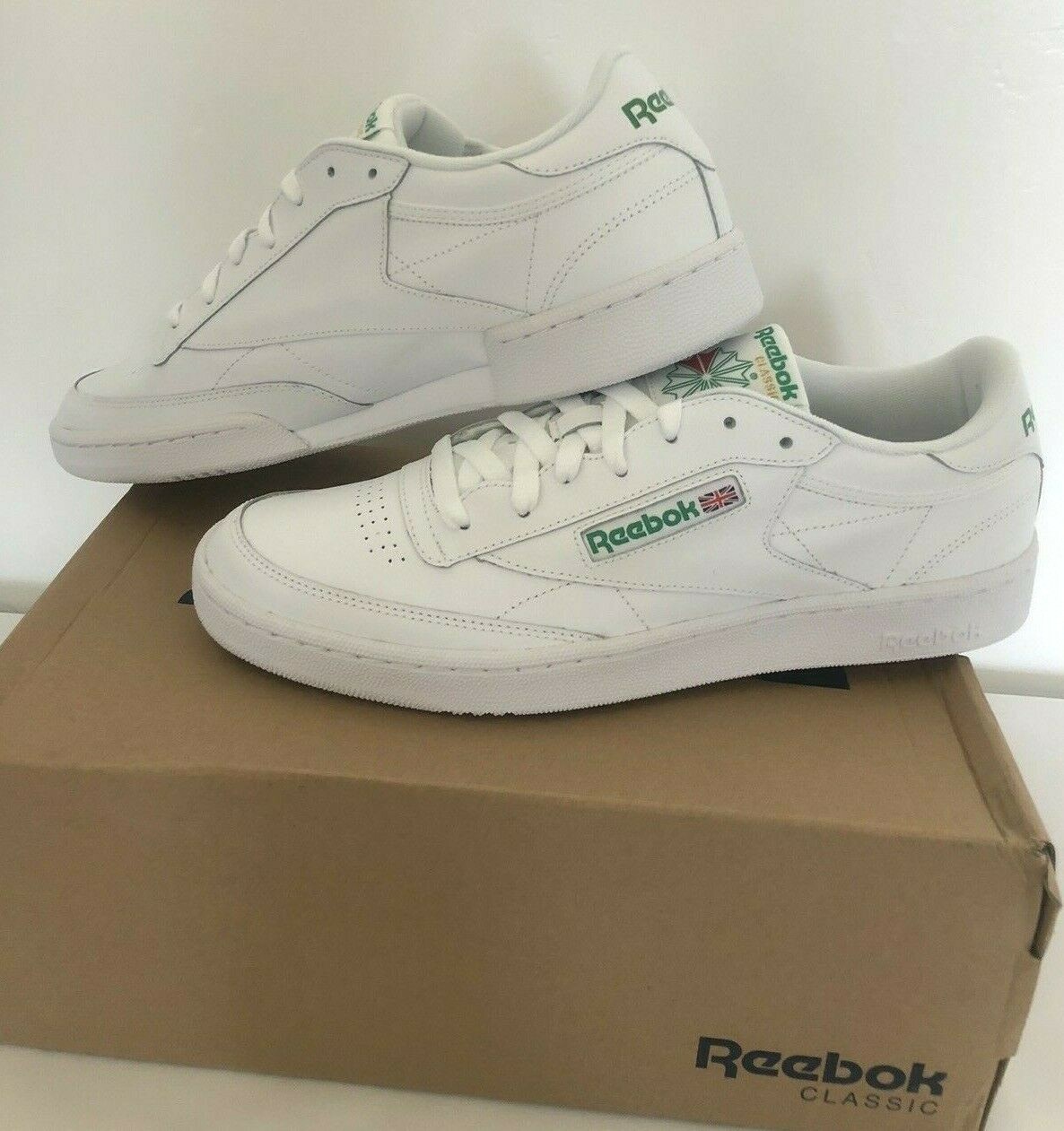 reebok c85 white green