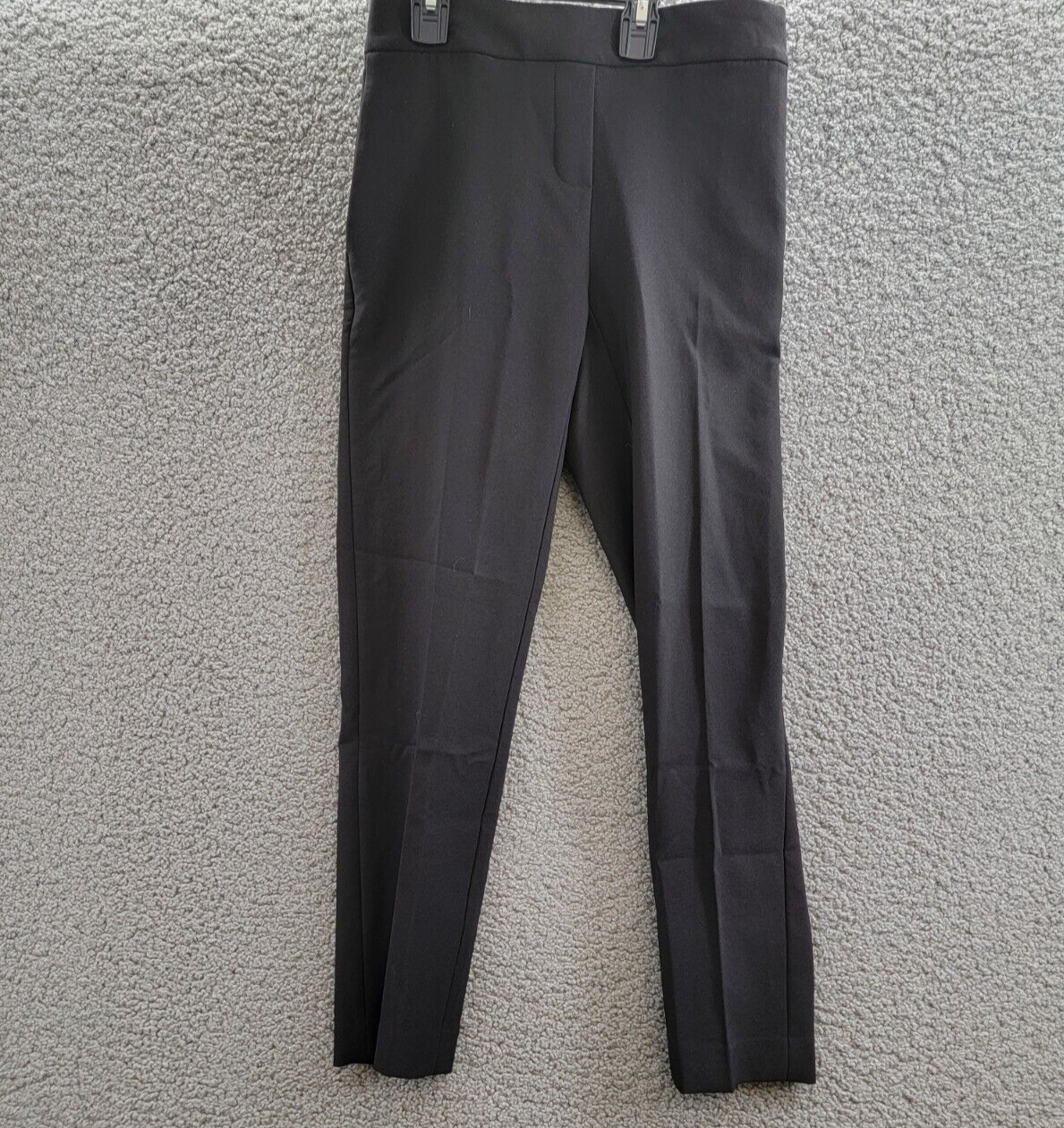 Calvin Klein X-Fit Cropped Slim Leg Pants Women's 0 Black Solid Elastic Waist - Picture 2 of 17
