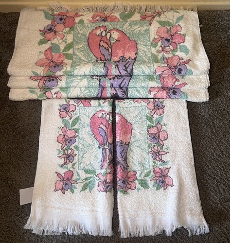 Set Parrot, Love Bird Florida Cotton Made In Usa