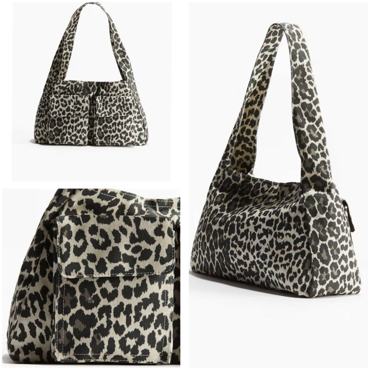 ★RAIVE★COTTON LEOPARD SHOULDER BAG Shoulder Bag for Women Leopard Print Large Capacity Tote