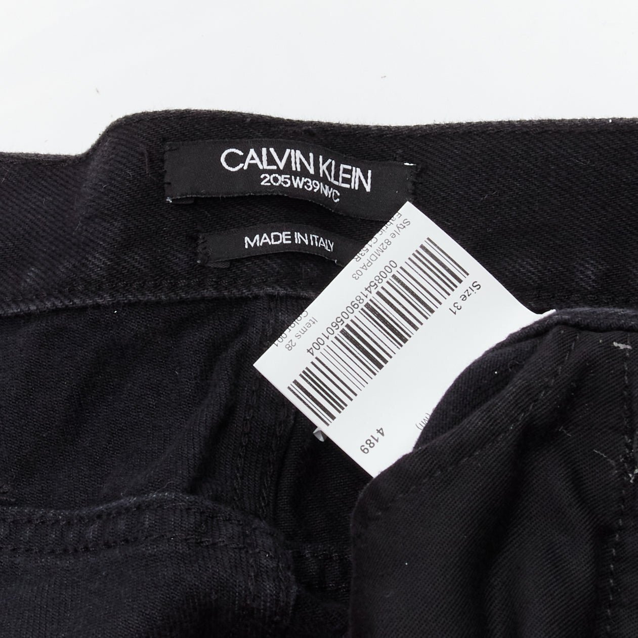 CALVIN KLEIN 205W39NYC Raf Simons black distressed satin CALVIN KLEIN 205W39NYC Raf Simons black distressed satin