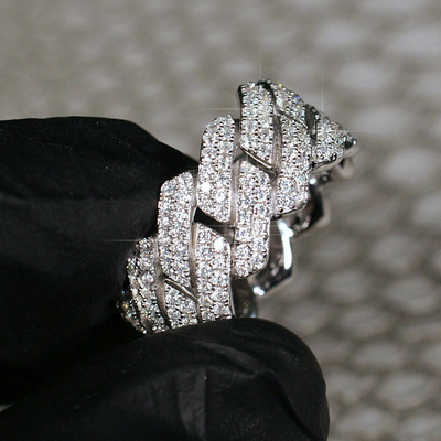 Moissanite cuban 2024 link ring