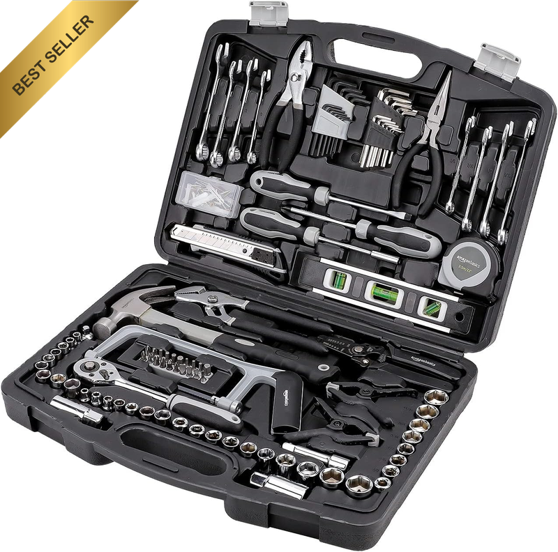 173-Piece General Household Home Repair and Mechanic'S Hand Tool Kit Set