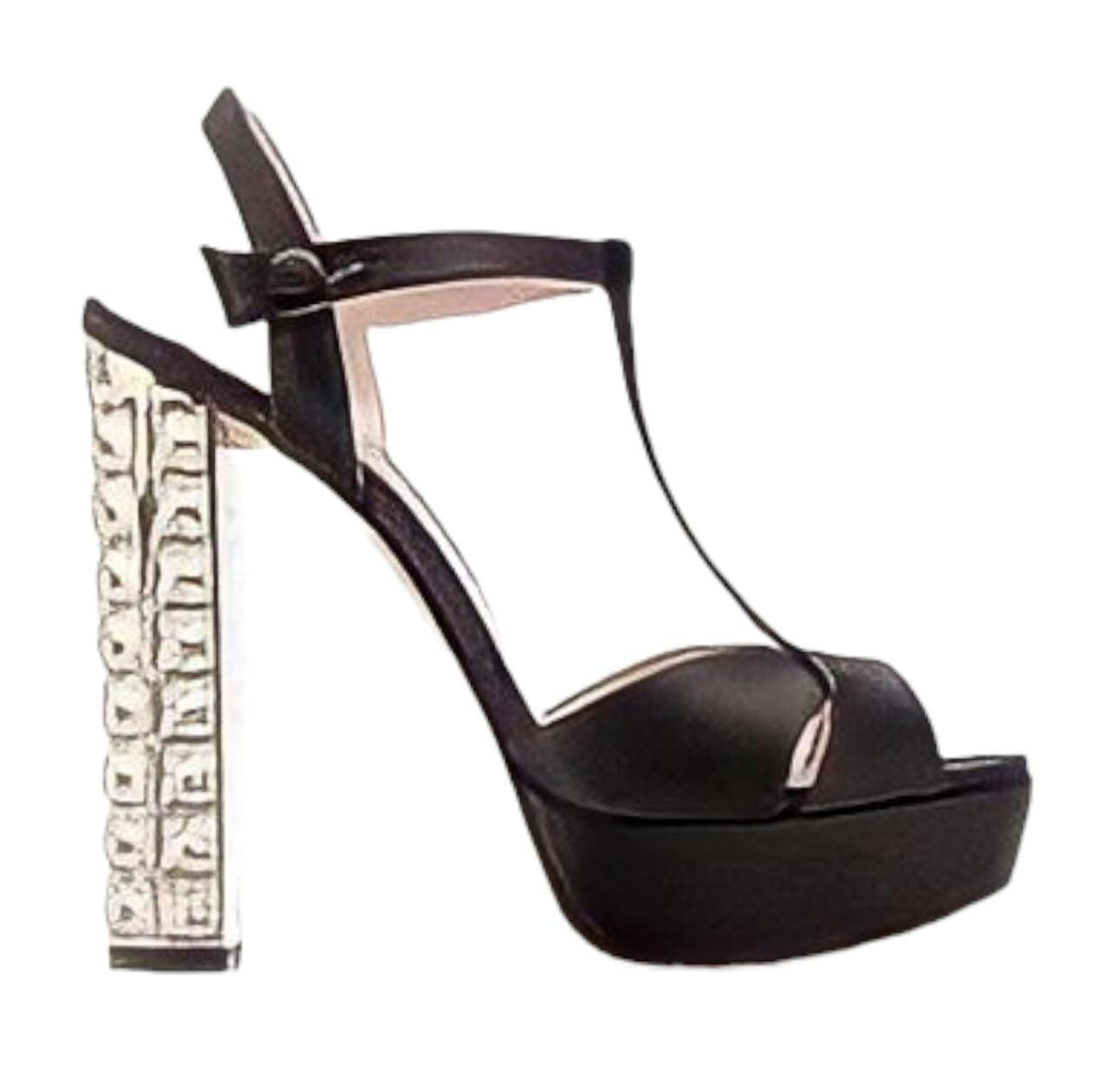 Miu Miu Womens Crystal Embellished Suede Platform High Heels Miu Miu Womens Crystal Embellished Suede Platform High Heels